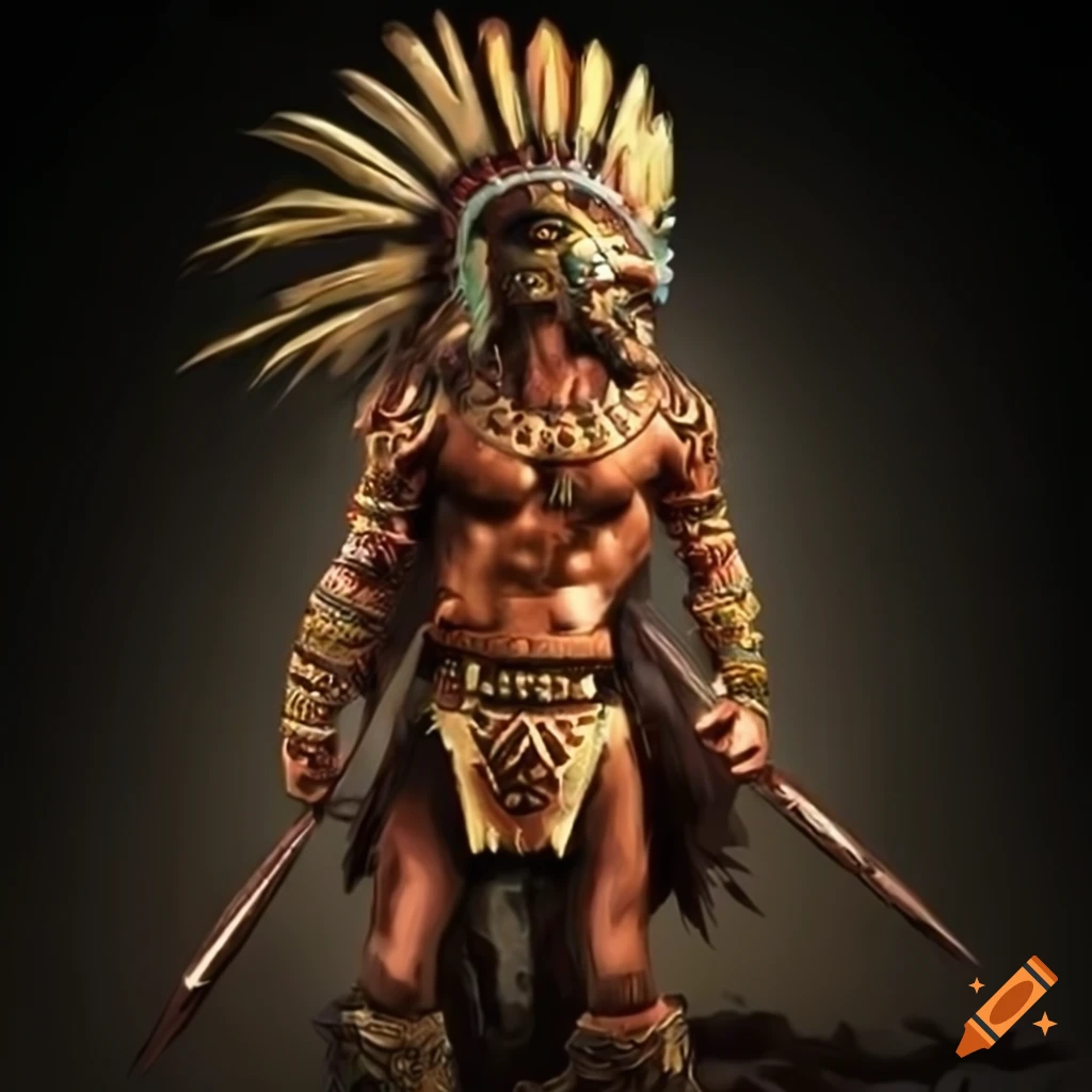 Aztec warrior on Craiyon
