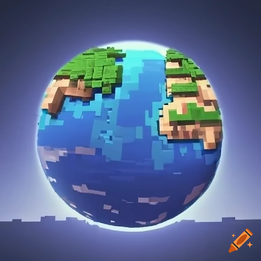 The look of earth in minecraft style