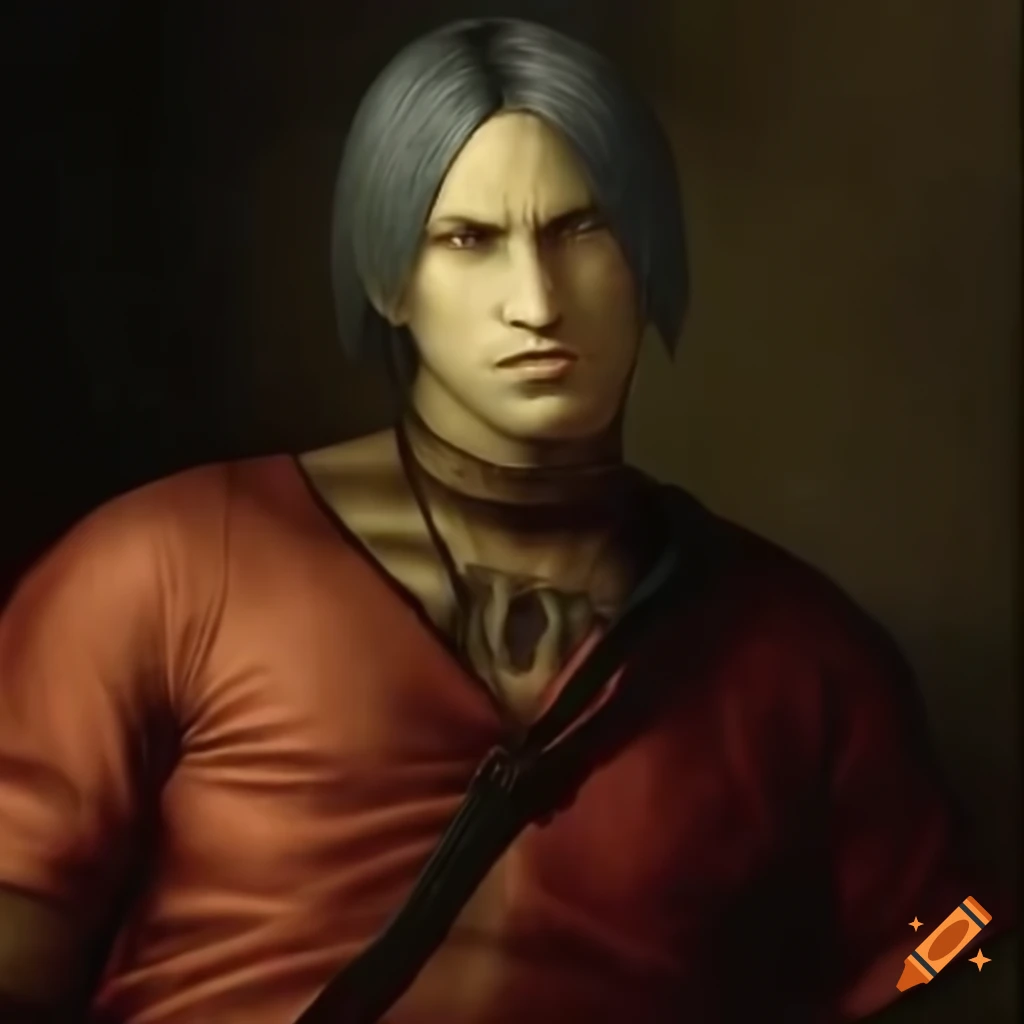 dante from devil may cry 3 portrait dnd, painting by