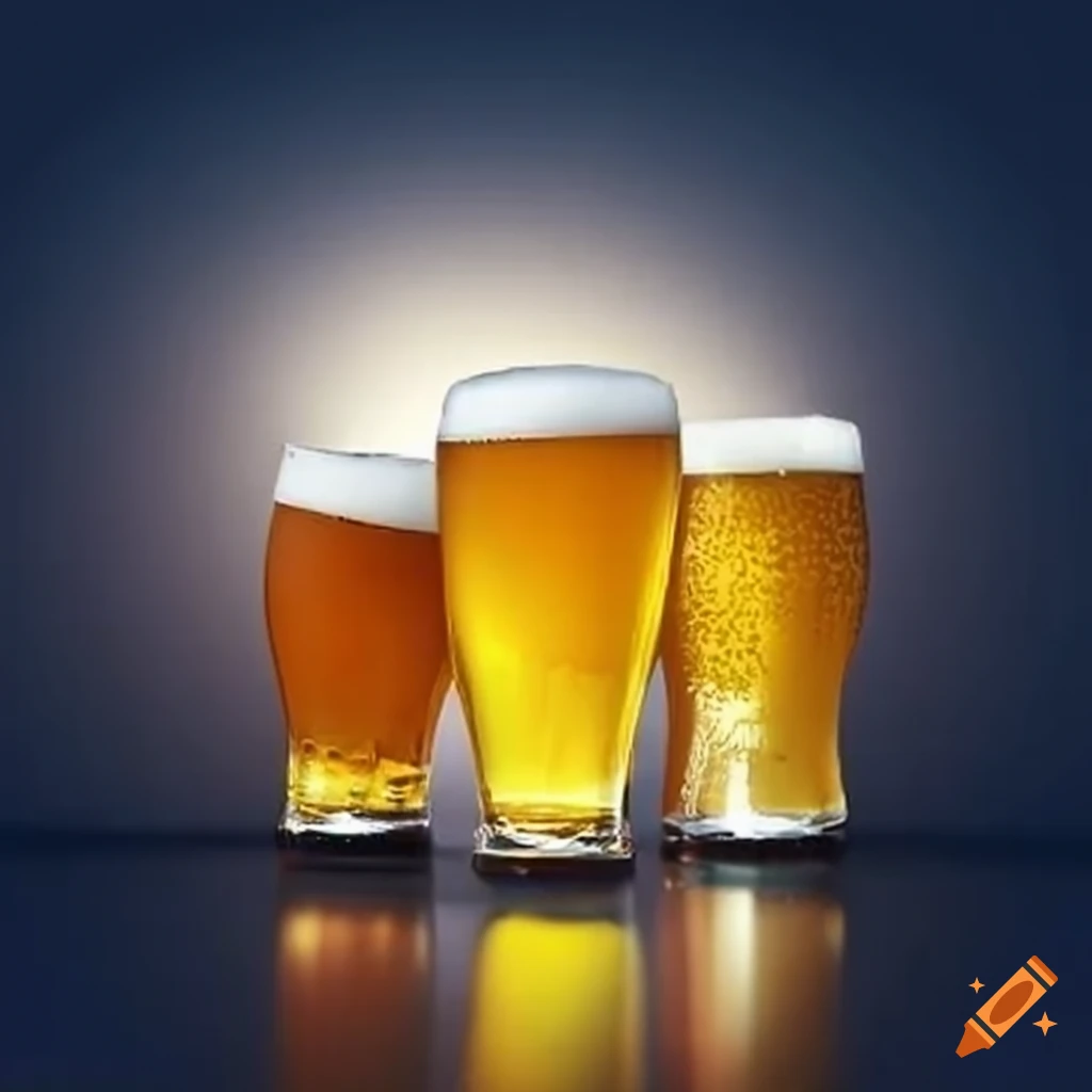 Beer glasses cheering in the sun