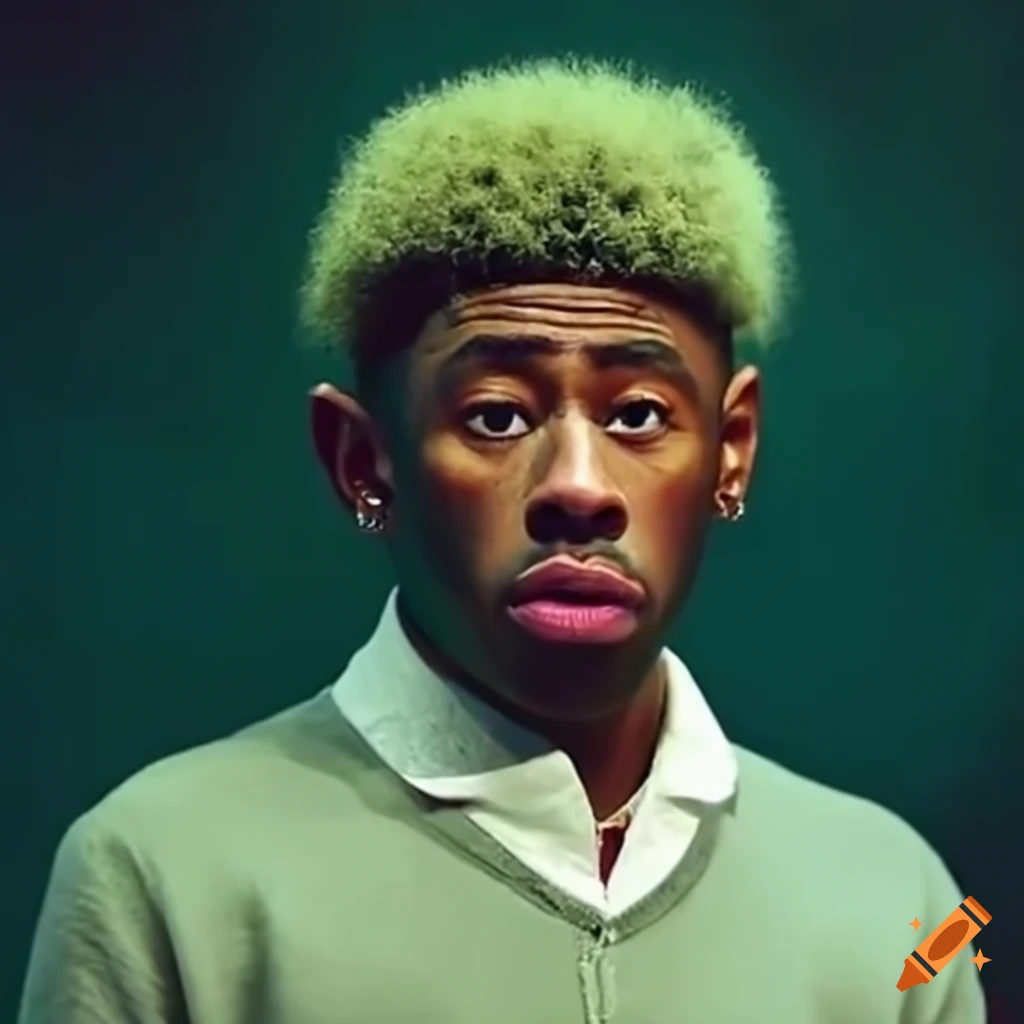 Tyler the creator sleeping in a dark room with a funny smirk