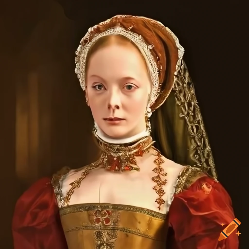 Royal woman in fine dress from the tudor period