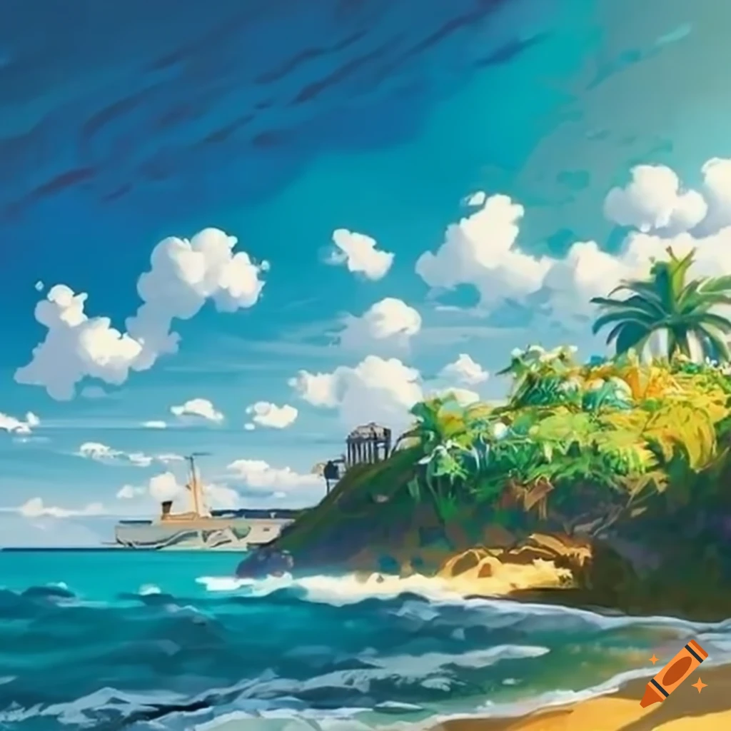 Anime Style Tall Beach Background By Wbd On Deviantart Another Anime