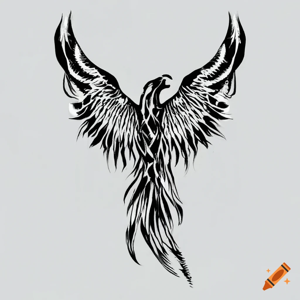 Premium Vector | Phoenix bird symbol fantastic animal tattoo