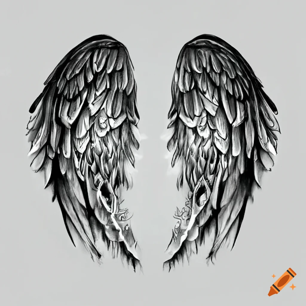 Dark Angel Wings Tattoo by @munztattooer - Tattoogrid.net-cheohanoi.vn