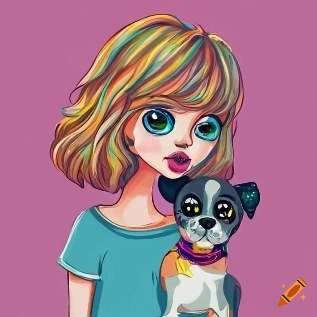 cute cartoon dogs with big eyes to draw