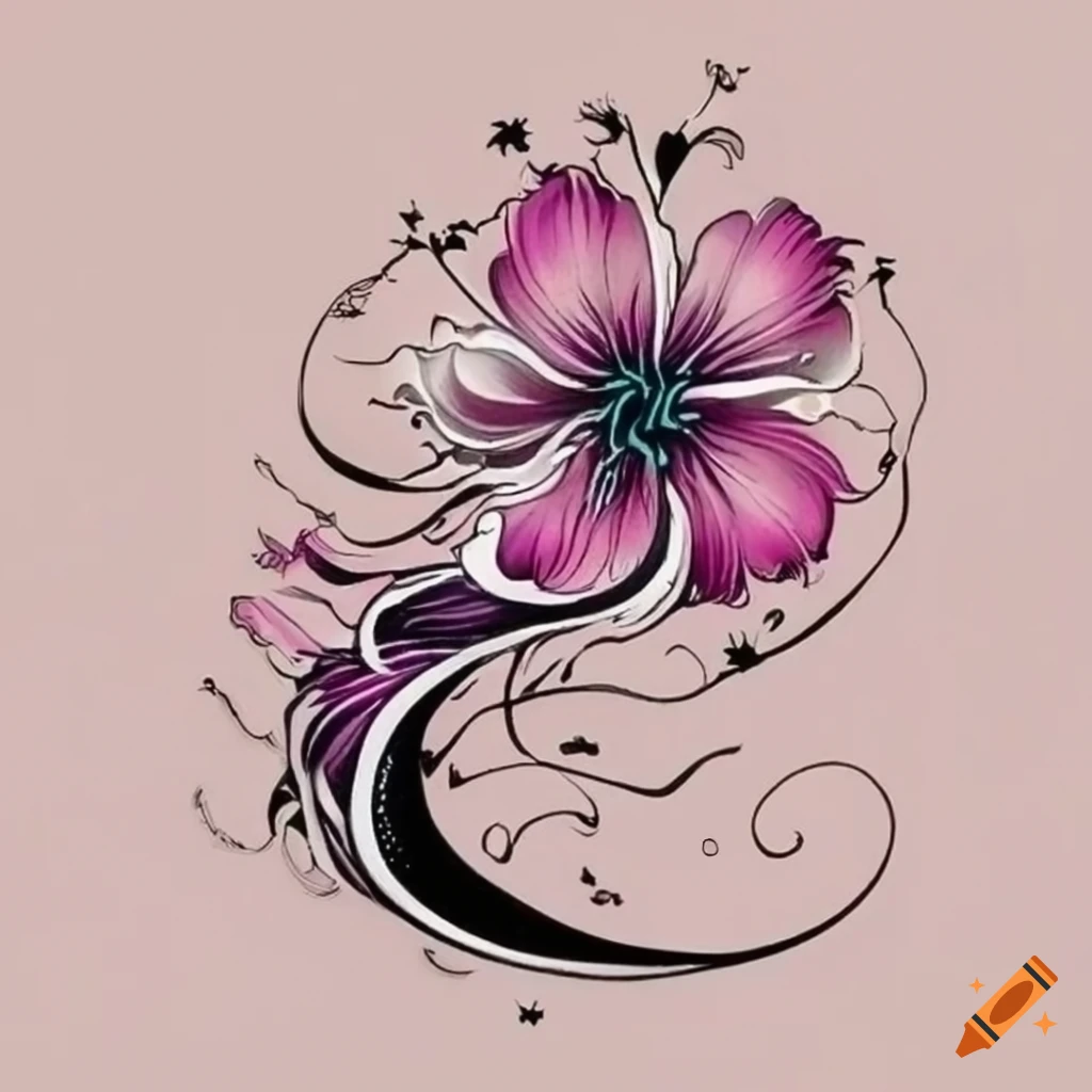 Premium Vector  Flower line simple black and white tattoo stencil vector