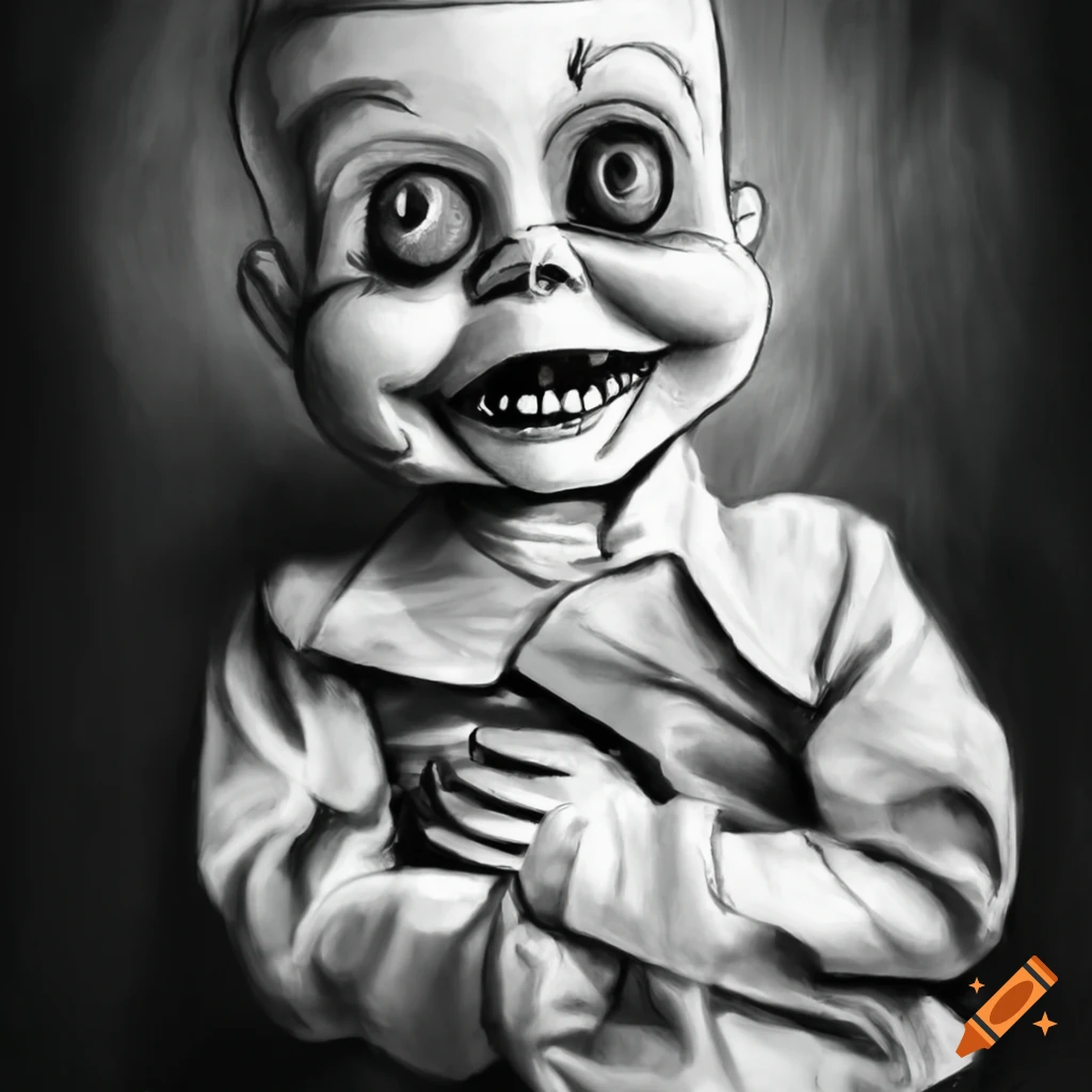 creepy baby doll drawing