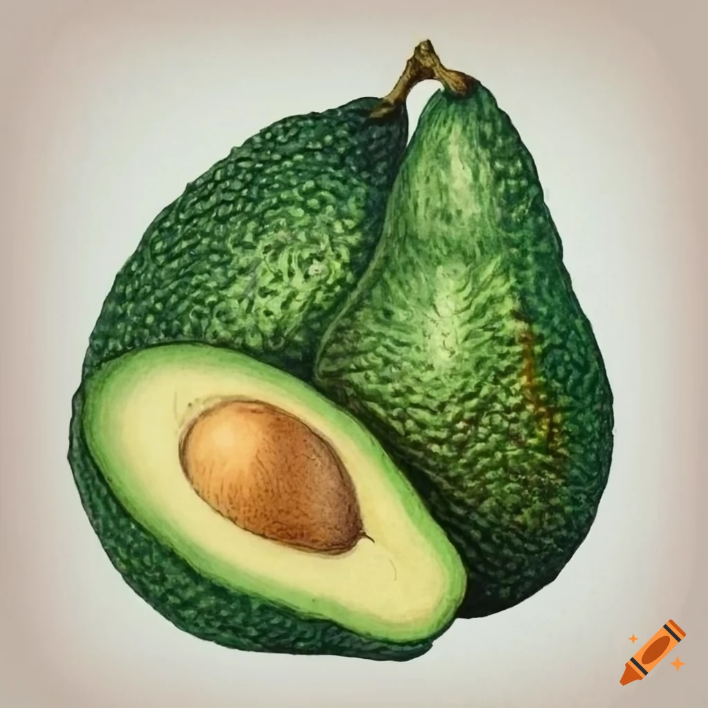 Avocado. color pencil Art Print for Sale by lisenok