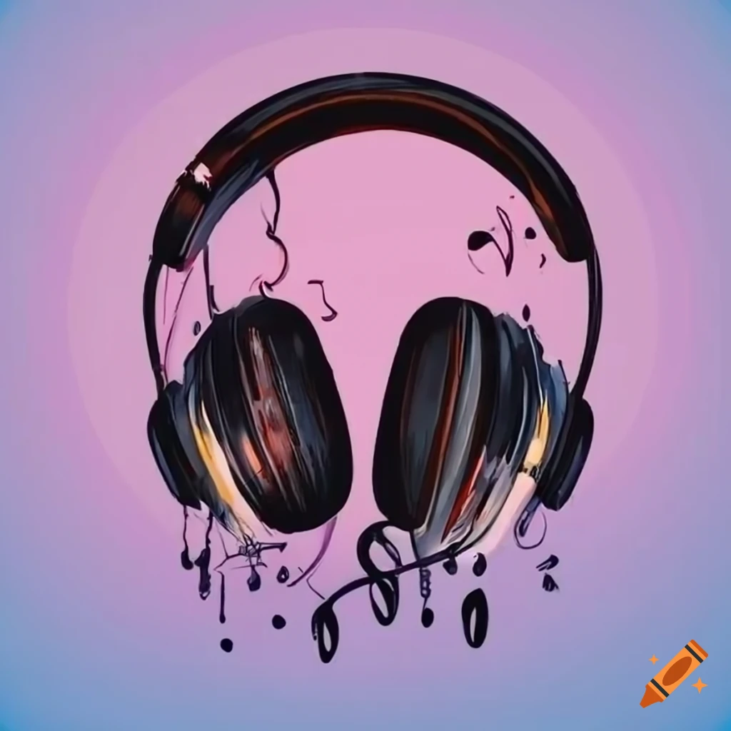 Modern djh logo with headphones for a music brand