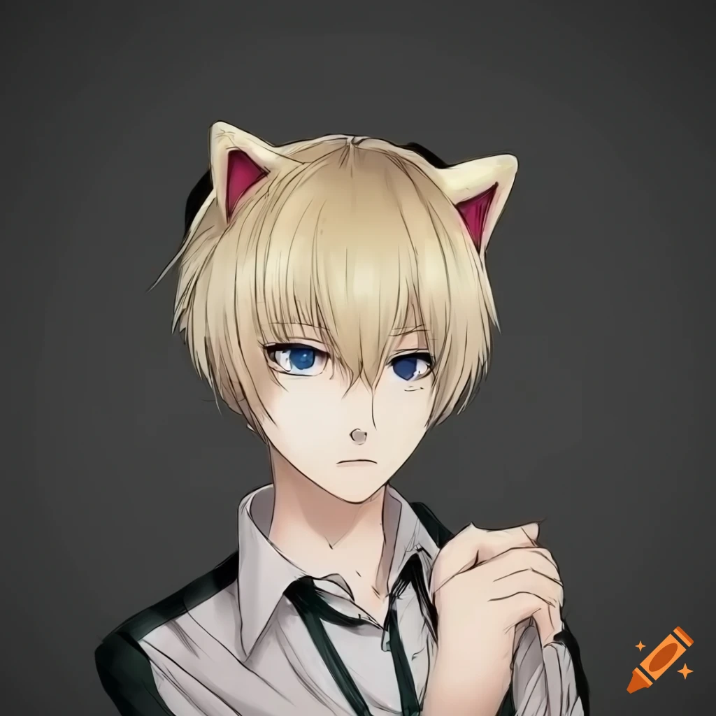 anime boy with cat eyes