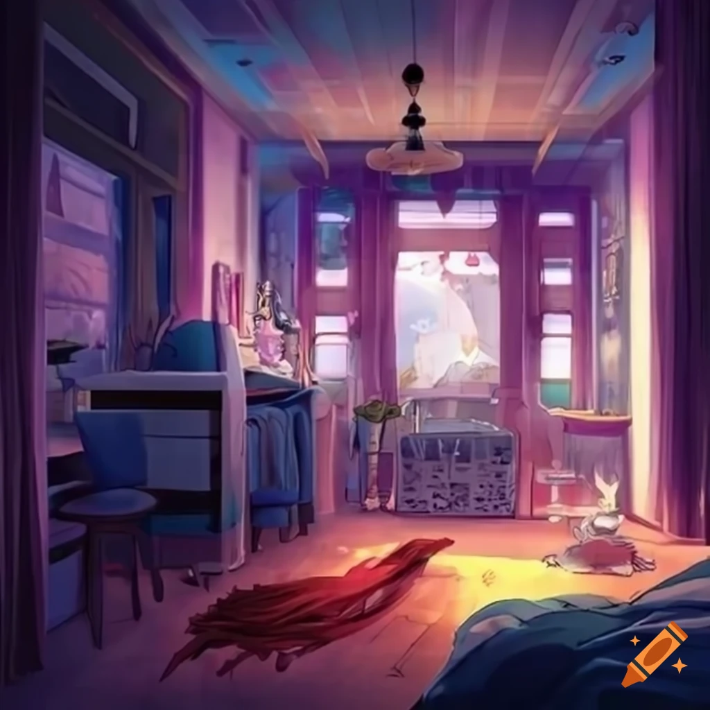 Masterpiece, 2d anime dorm bedroom on Craiyon-nttc.com.vn