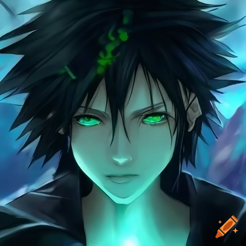 Anime Boy With Green Eyes And Black Hair