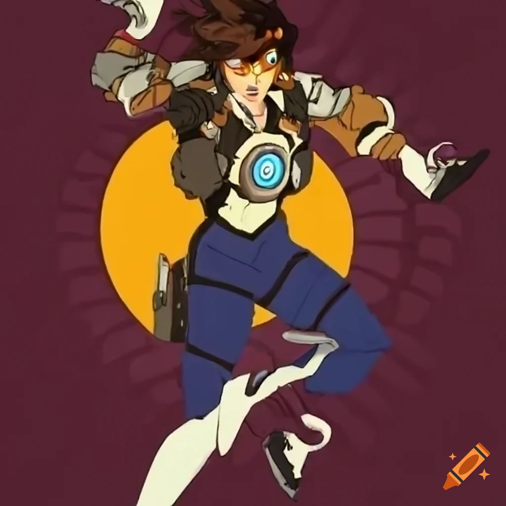 Tracer from Overwatch , highly detailed, digital, Stable Diffusion, tracer  overwatch fanart 