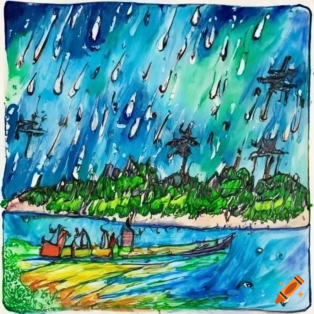 Rainy weather Drawing by Viktoria Urdaeva | Saatchi Art