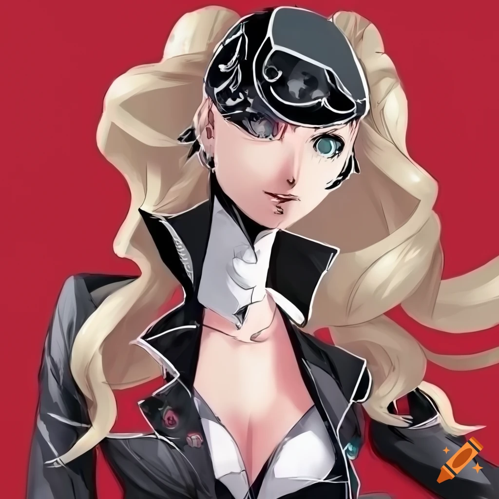 An illustration of ann takamaki from persona 5 in a stylish outfit