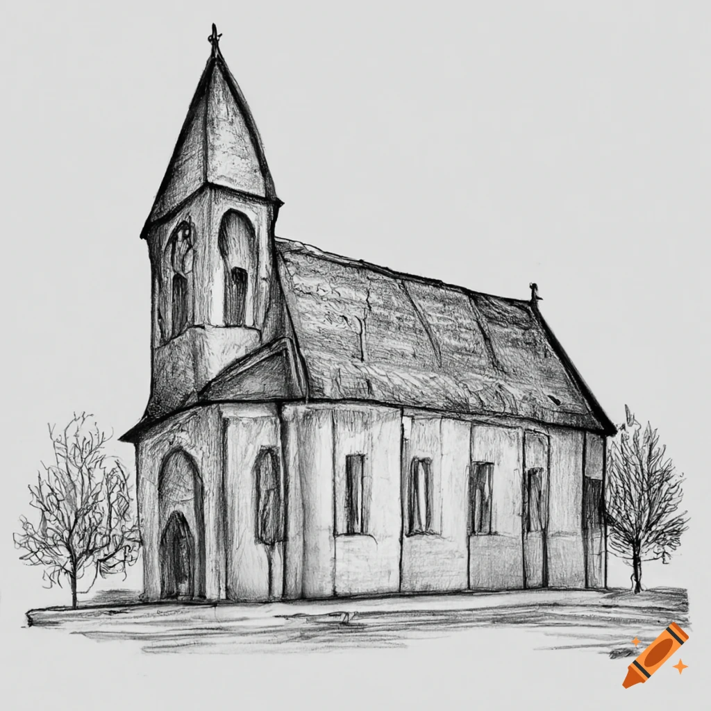 Drawing orthodox church Royalty Free Vector Image