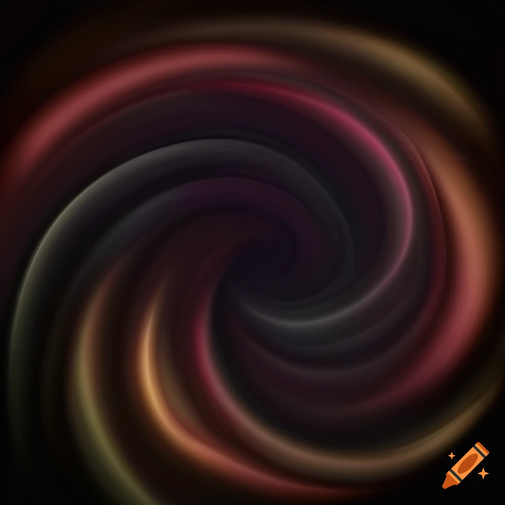 An abstract swirl leaves design with warm soft dark colors on a dark ...