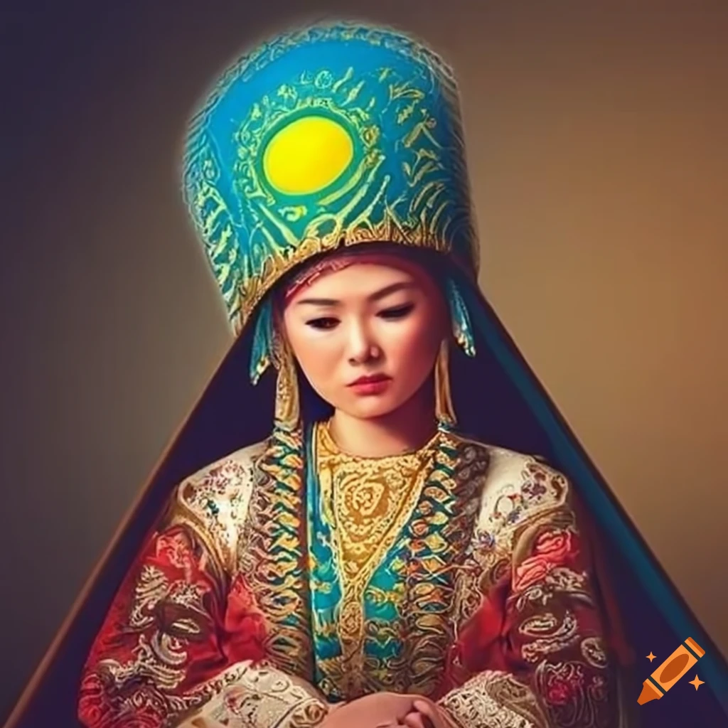 Jiafei in kazakh traditional dress