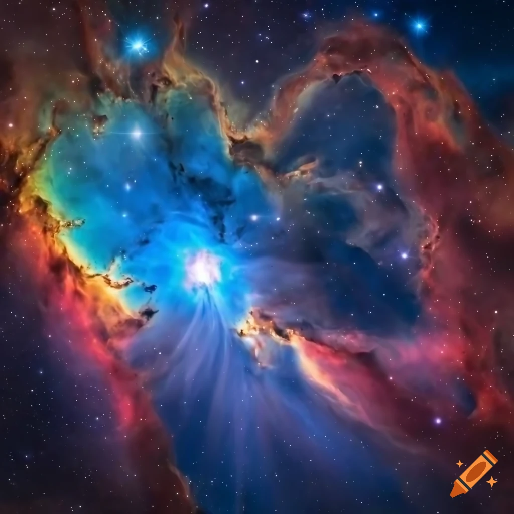 colorful nebula in high resolution, HDR panoramic view