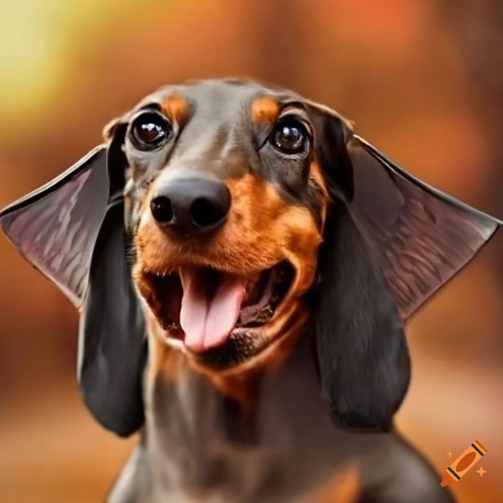 a dachshund with dragon wings