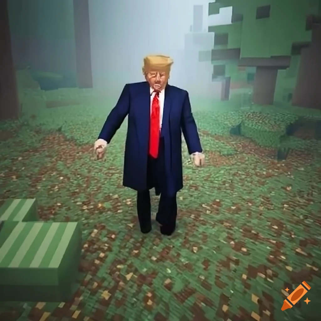 donald-trump-playing-minecraft-on-craiyon