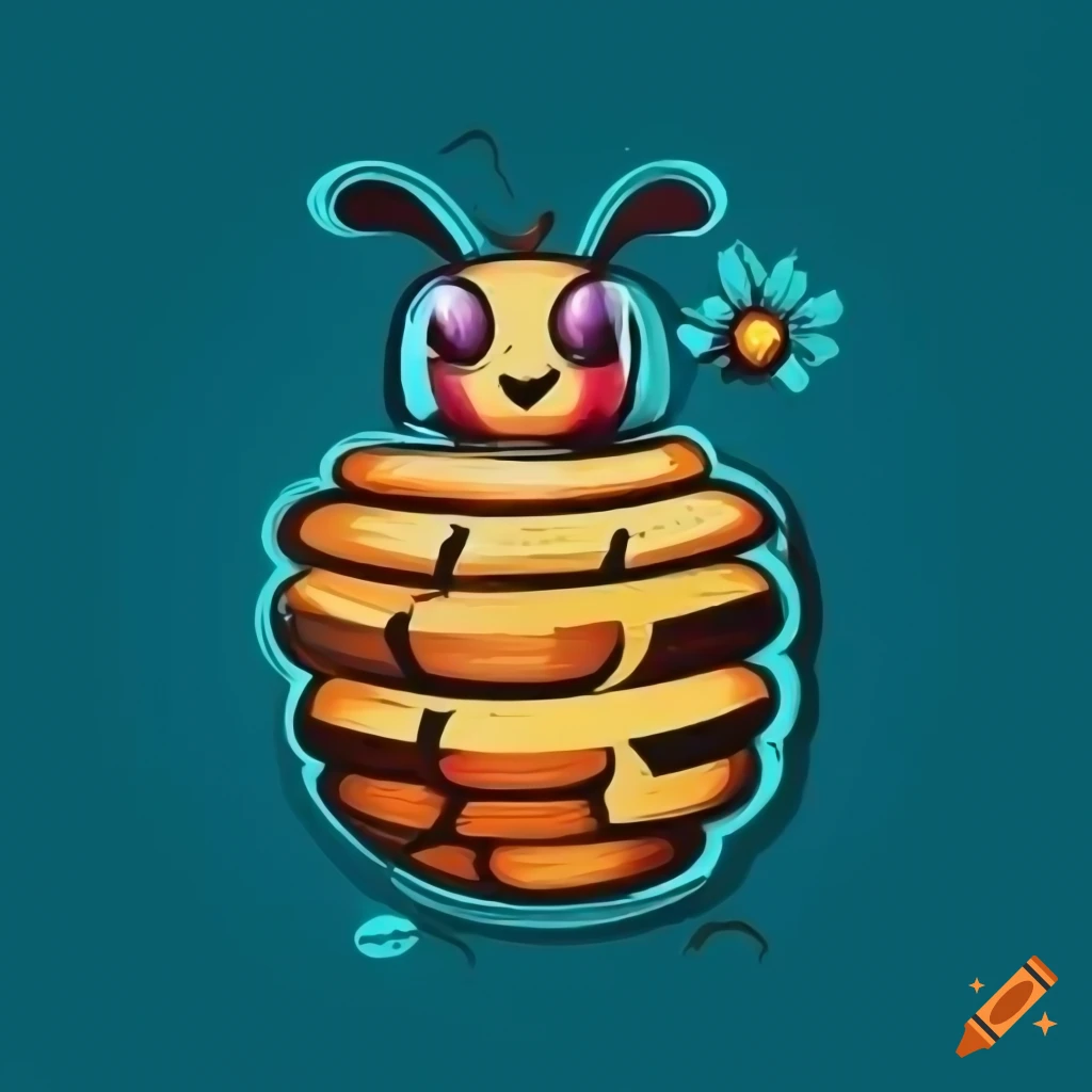 Yoga bee honey logo vector graphic on Craiyon