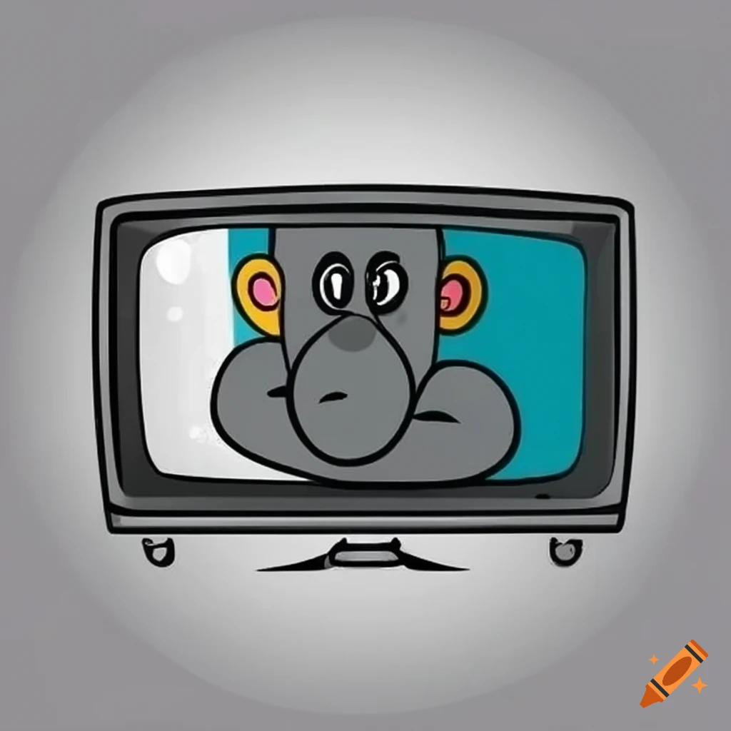 A monkey on tv screen