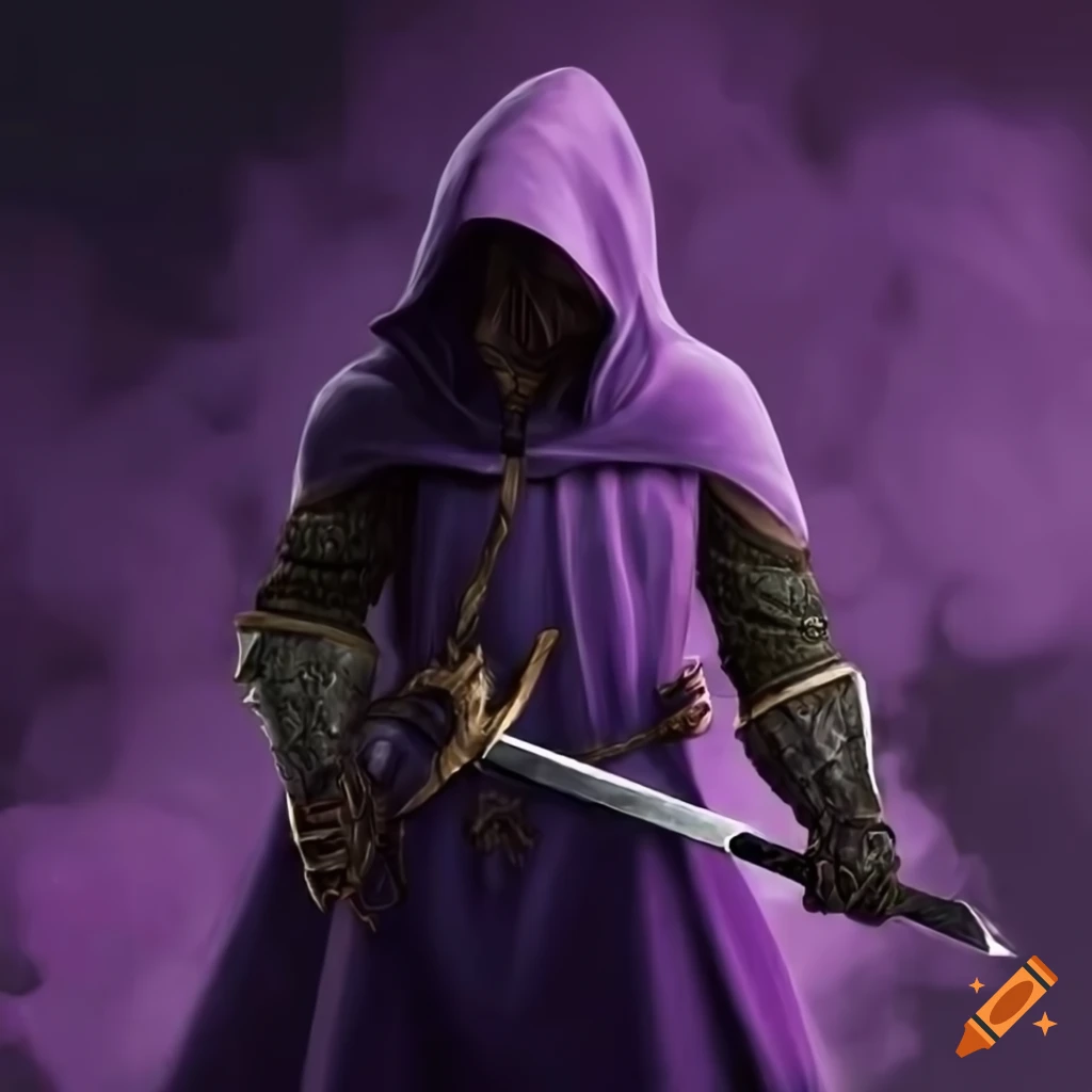 cloaked mage with sword