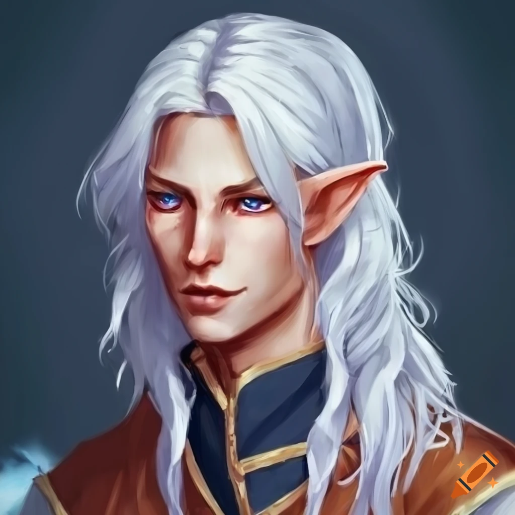 Dungeons and dragons, male wizard, noble eladrin, young eladrin, white ...