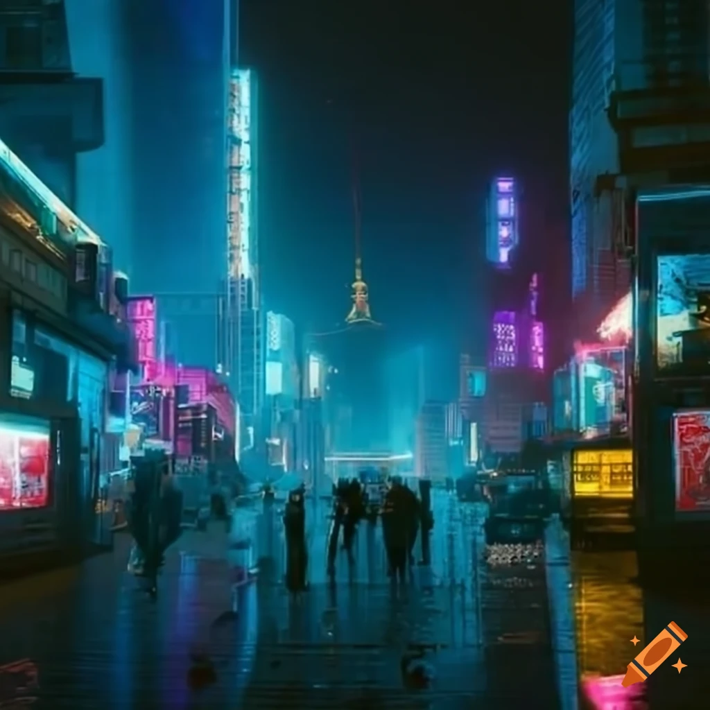Moscow in 2077 year cyberpunk