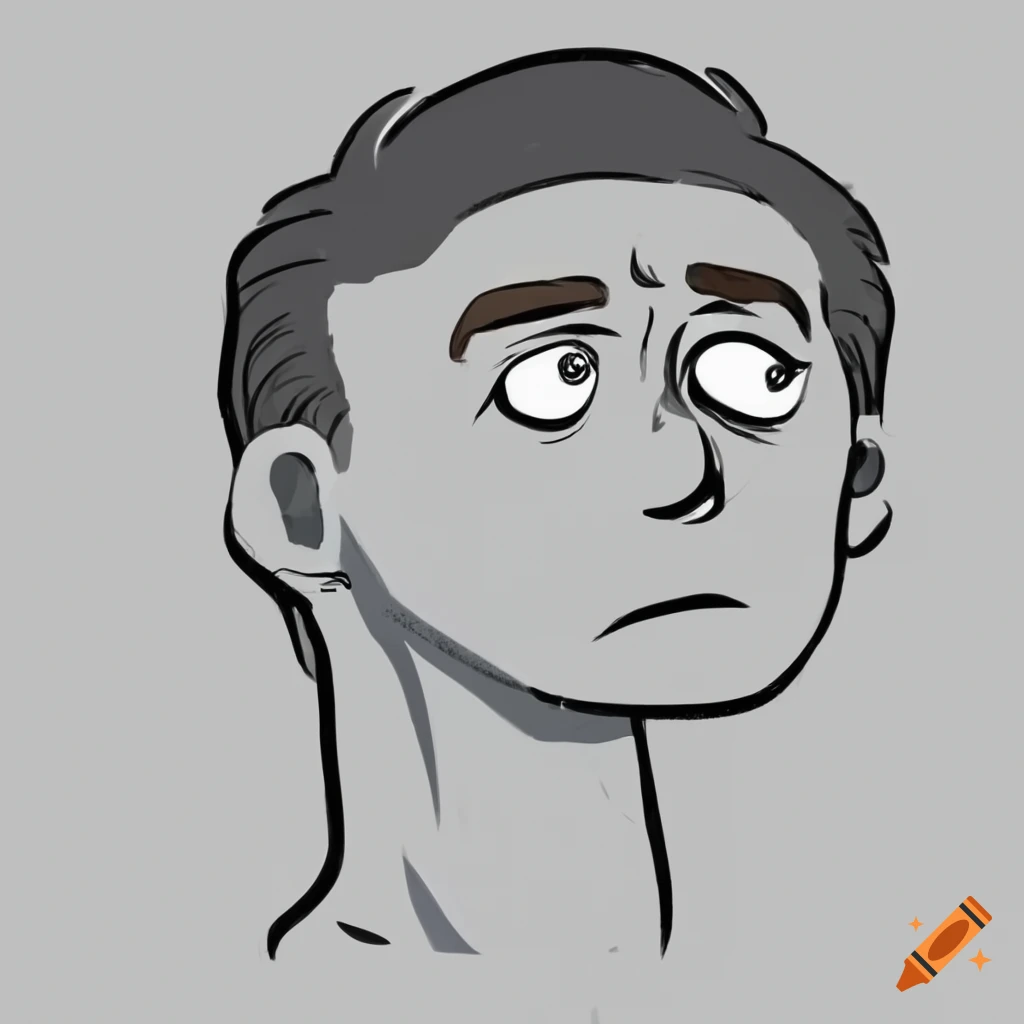 Thinking guy meme face for any design Royalty Free Vector