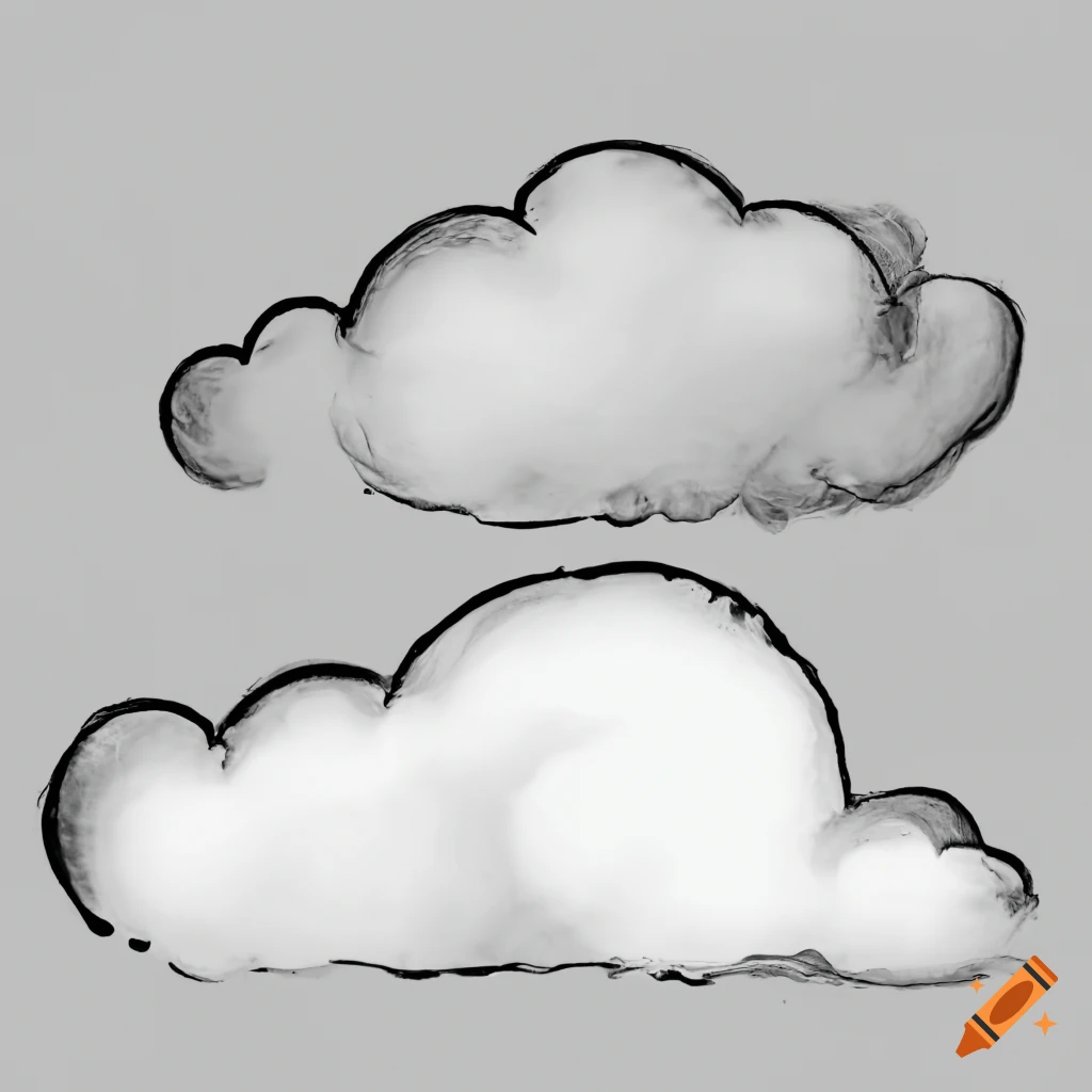 Drawing fluffy cloud shaped think bubble Vector Image