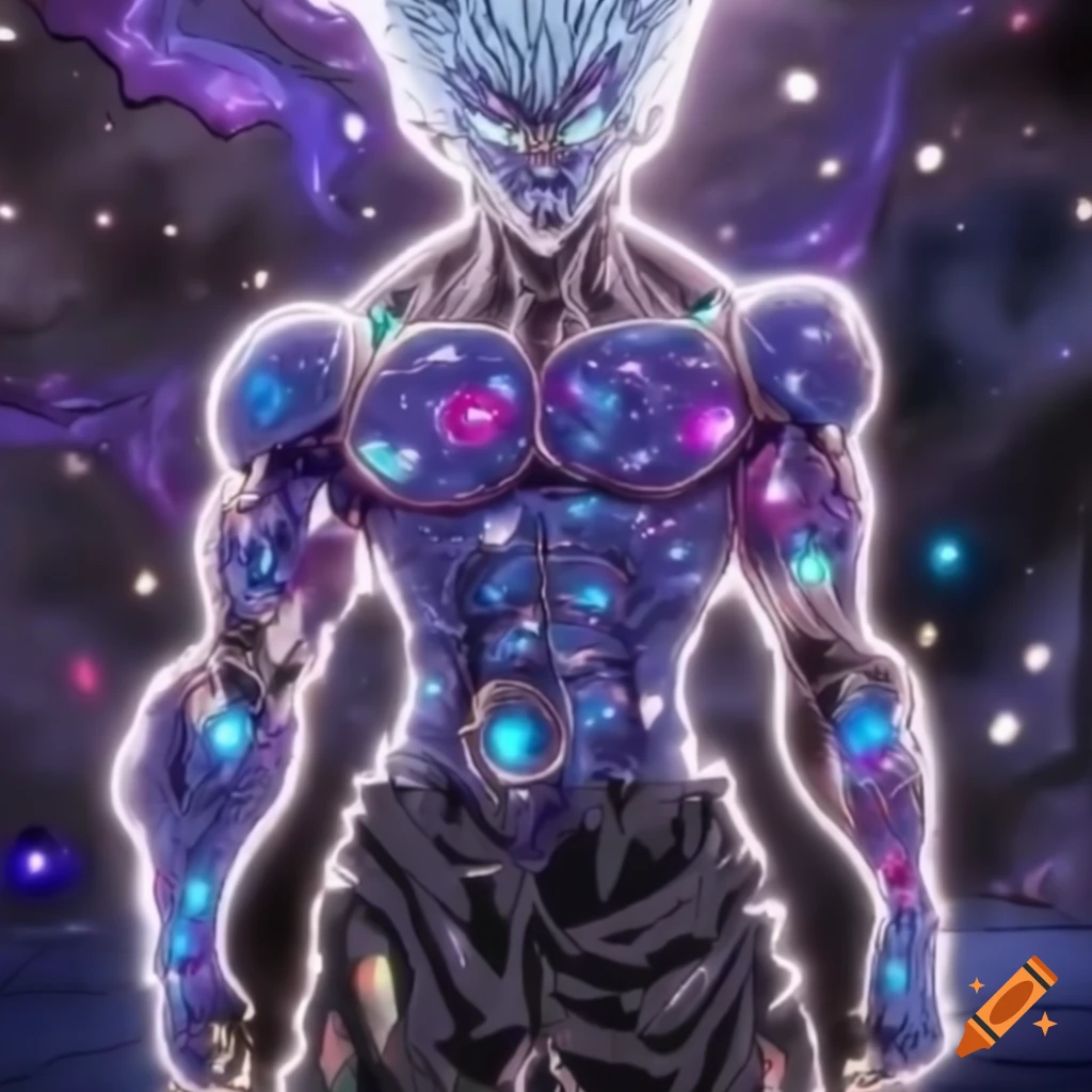 Cosmic garou god form, anime style, masterpiece, detailed, 4k