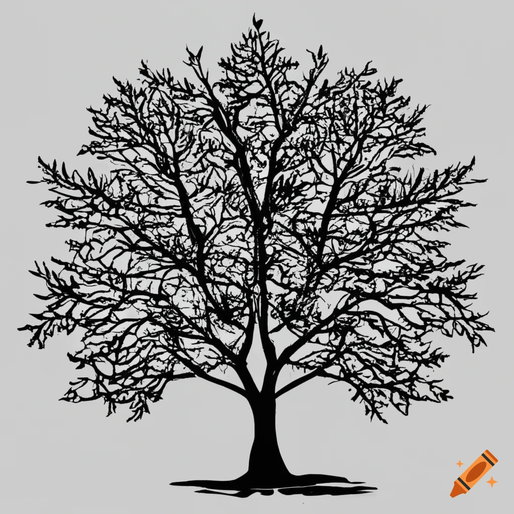 HOW TO DRAWING MAPLE TREE SILHOUETTE - YouTube