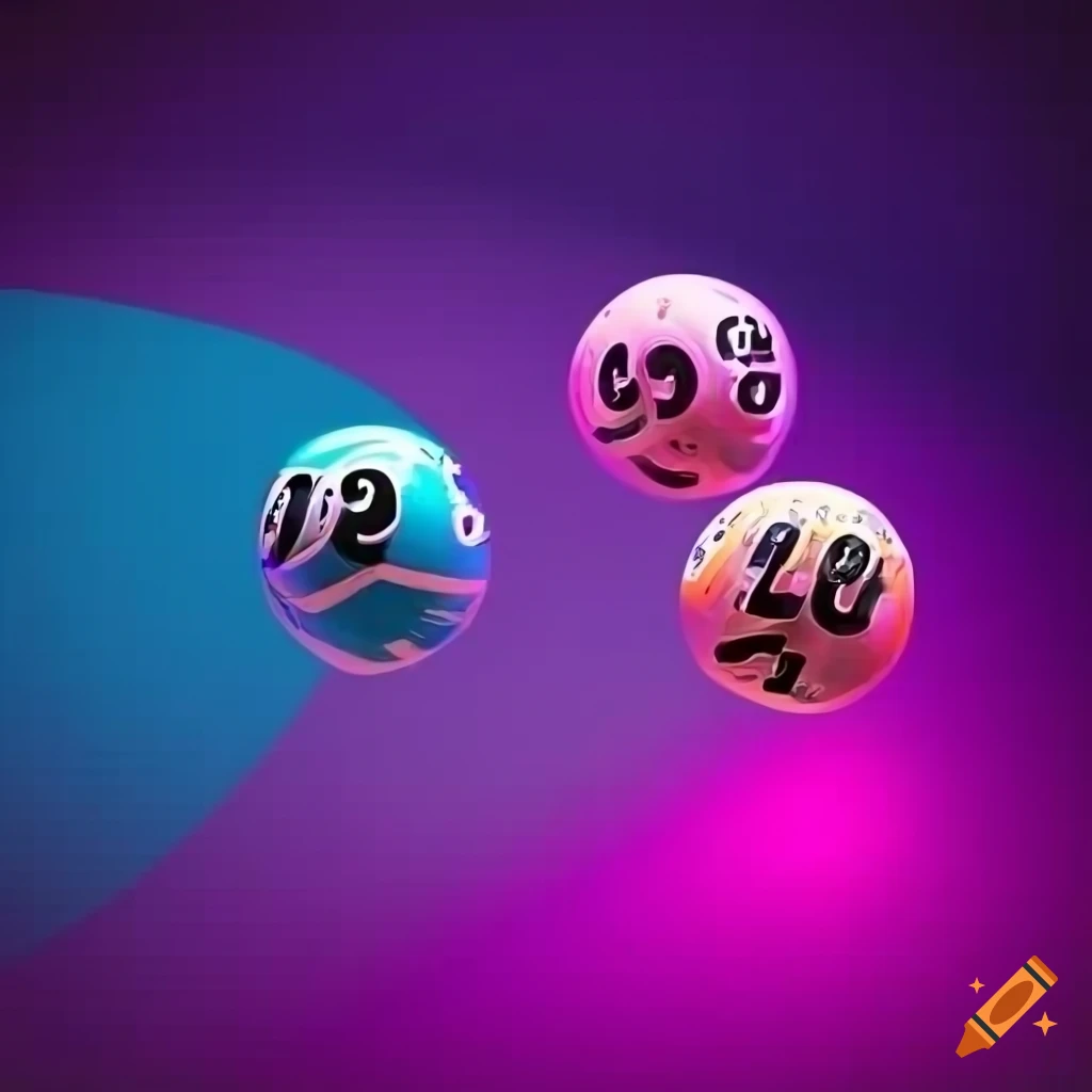 Image depicting a cryptocurrency lottery game using purple, pink and blue  color scheme on Craiyon