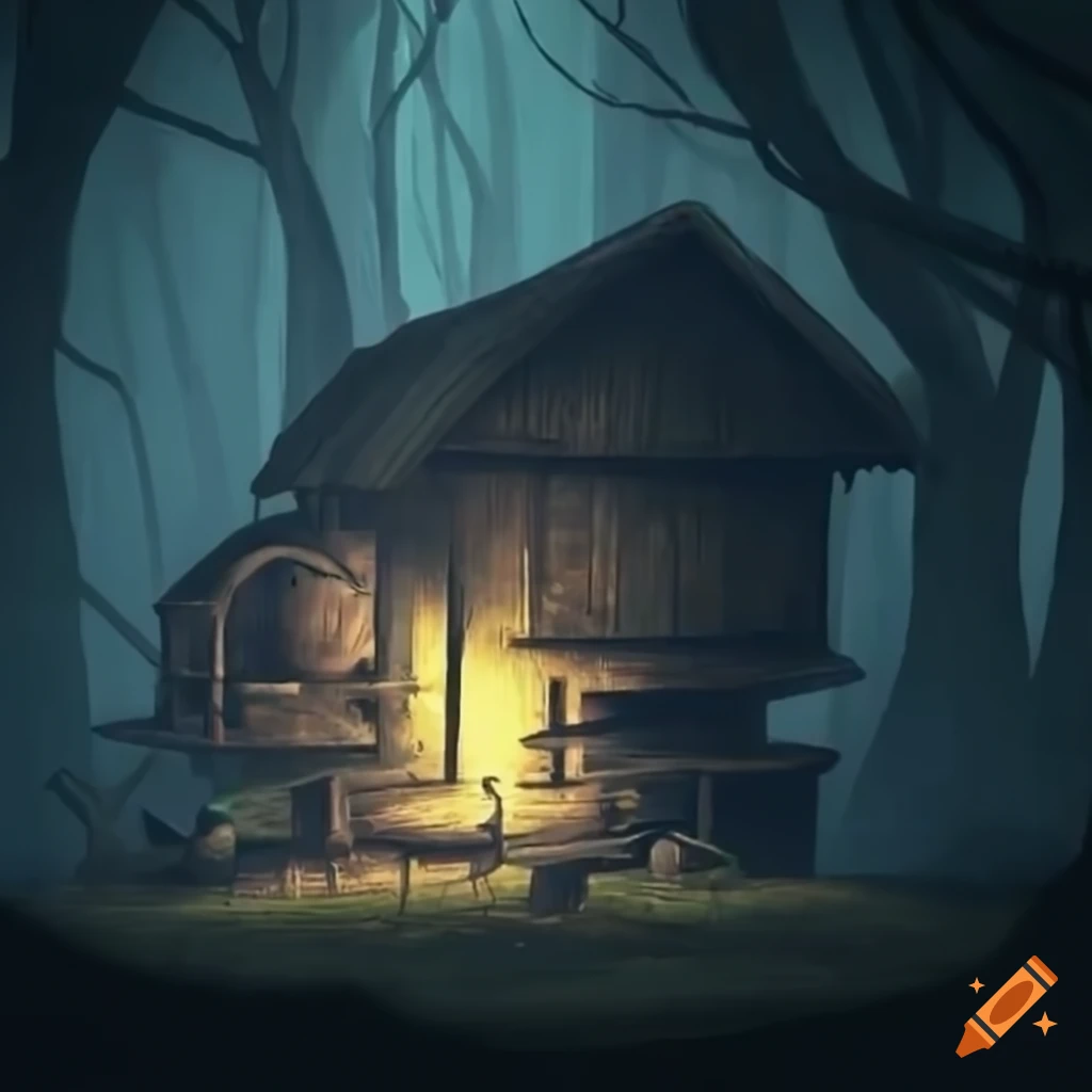 A saw mill in the woods from little nightmares on Craiyon
