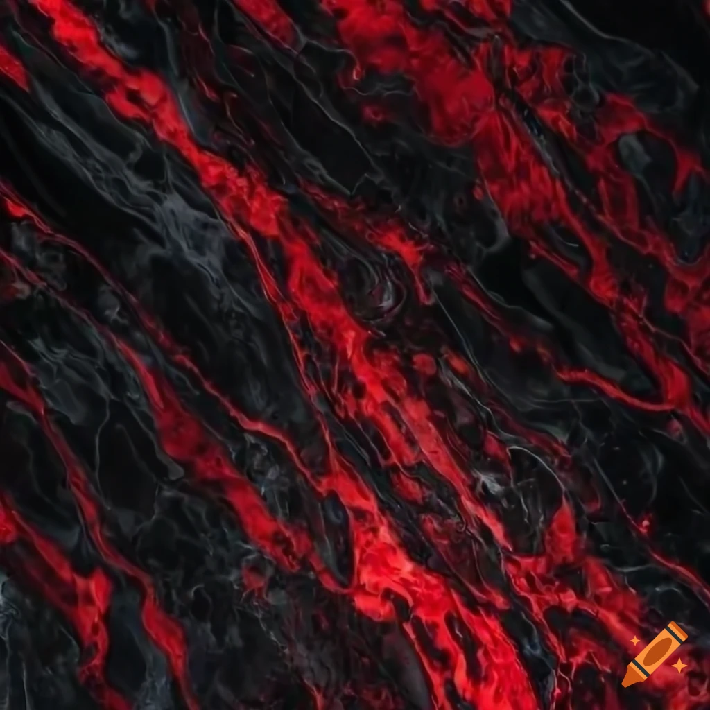 Real black marble with red veins, 4k, high resolution, red with