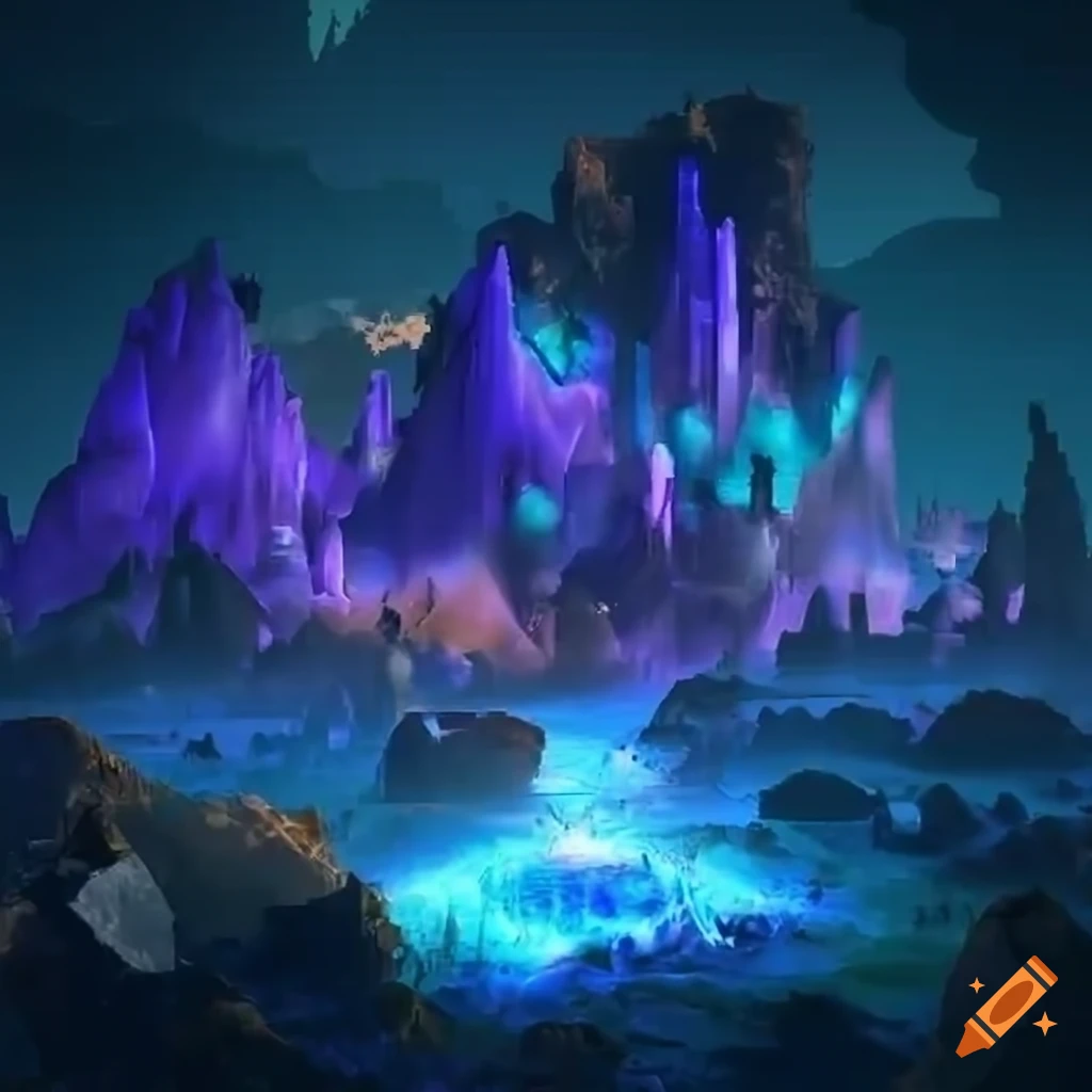 Create a landscape of a realm known as borea, a magnificent and