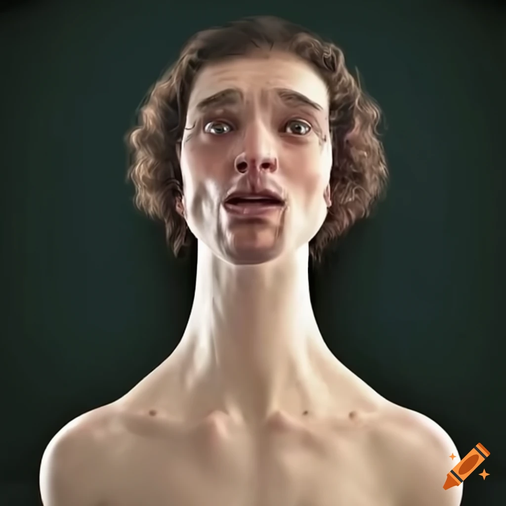 A man with a very very long neck