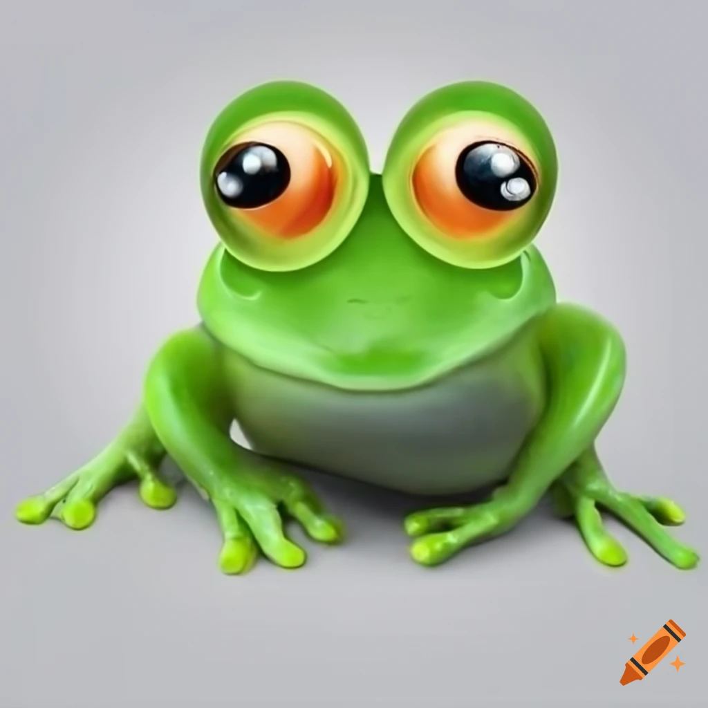 Funny frog on a white background