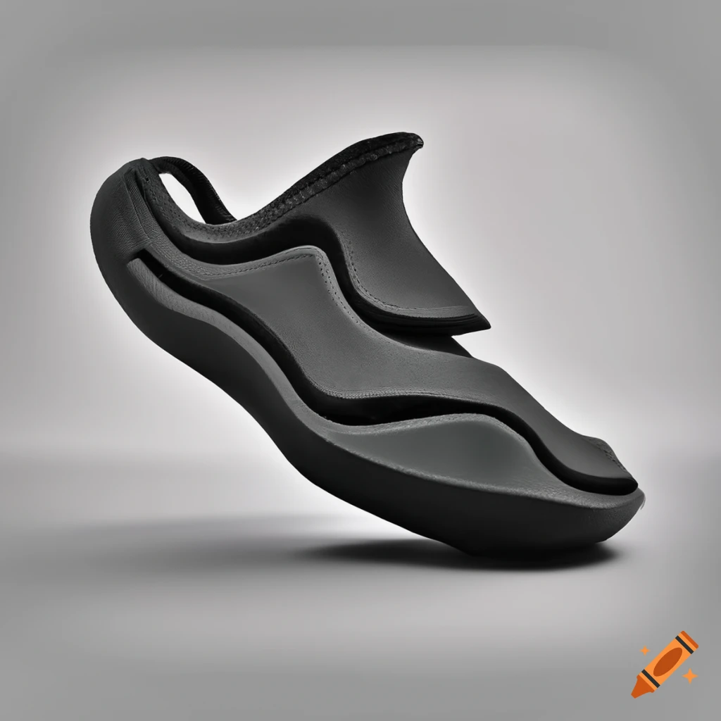 Futuristic bulky skateboarding shoe made of foam. 3d printed. organic ...