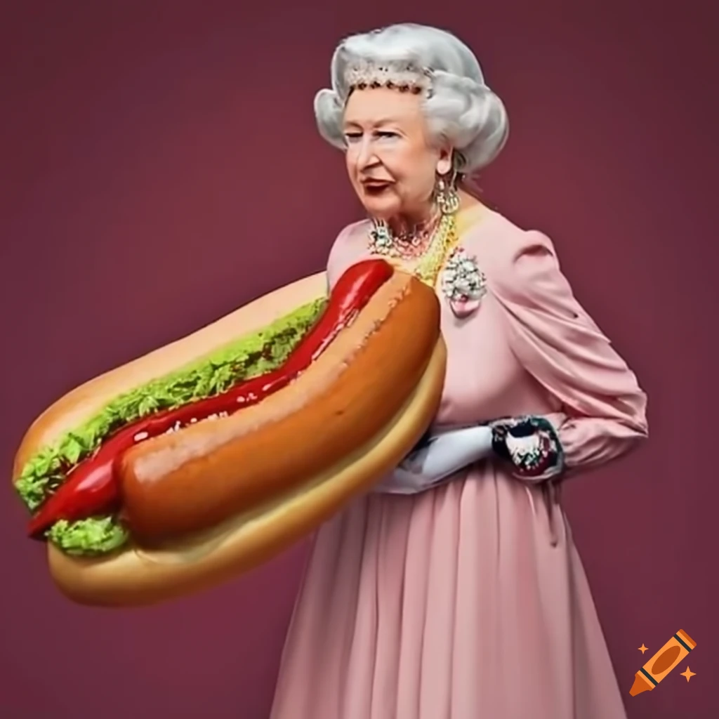 The Queen Dressed As A Hot Dog the-queen-dressed-as-a-hot-dog