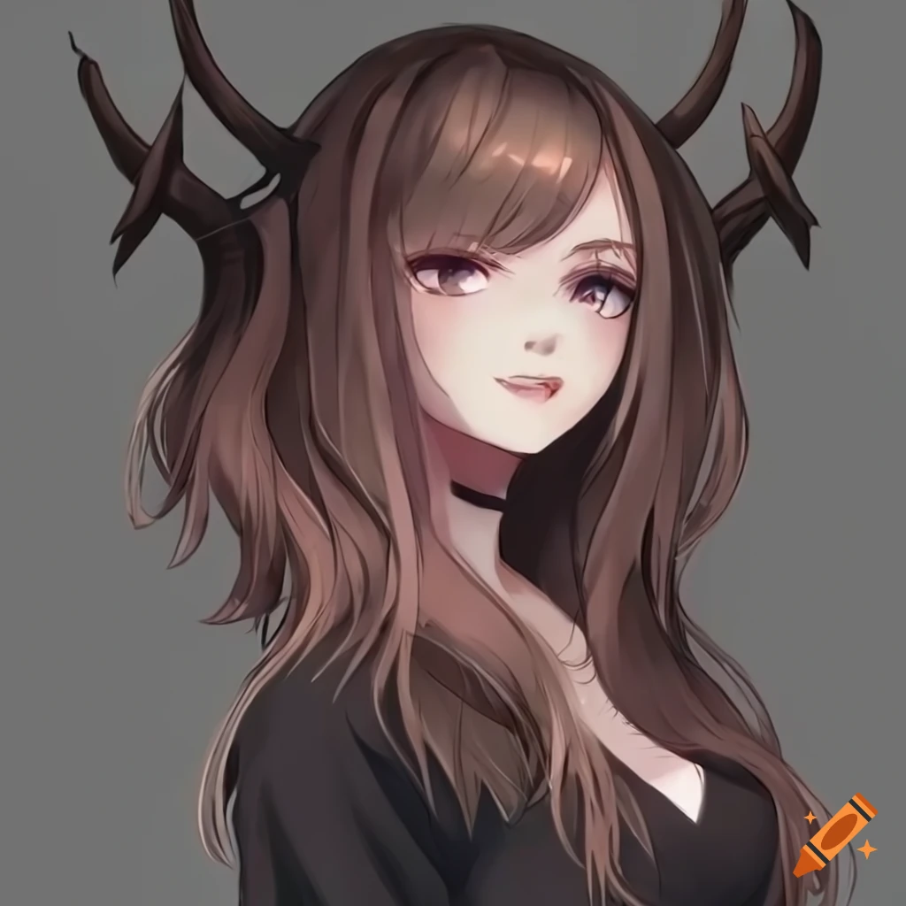 Anime Demon Horns For Free Download On Ya Webdesign - Scary Anime Girl Png  Clipart - Large Size Png Image - PikPng