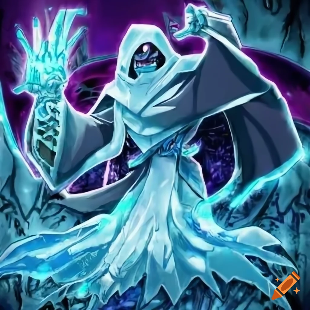 Yugioh card art, frozen reaper monster on Craiyon