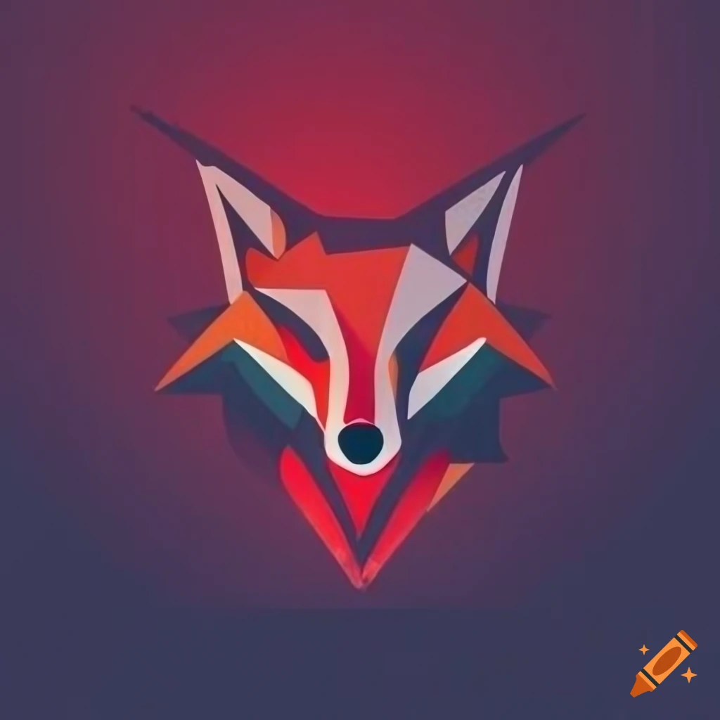 Simple red wolf logo