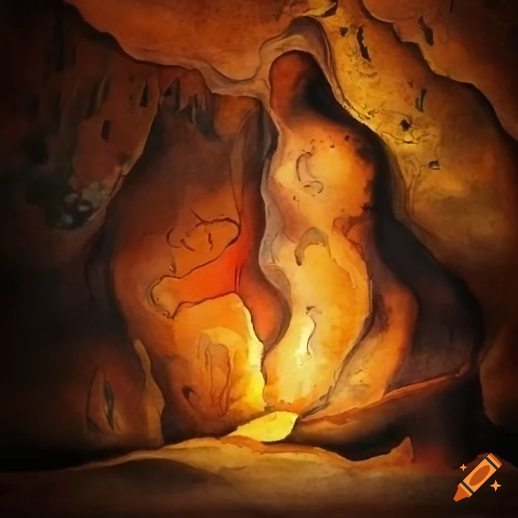 Cthuluesque cave painting on Craiyon