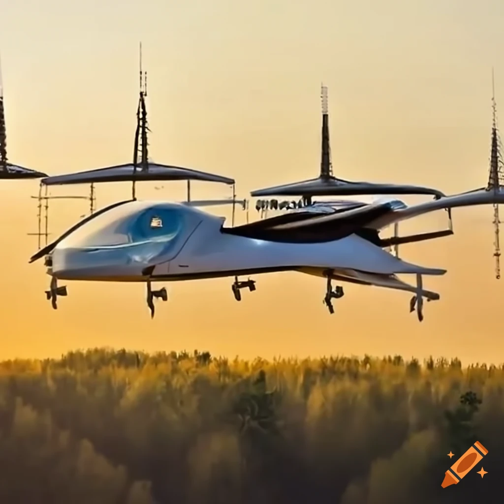 3000kg flying car,30 meters above the ground on high voltage power