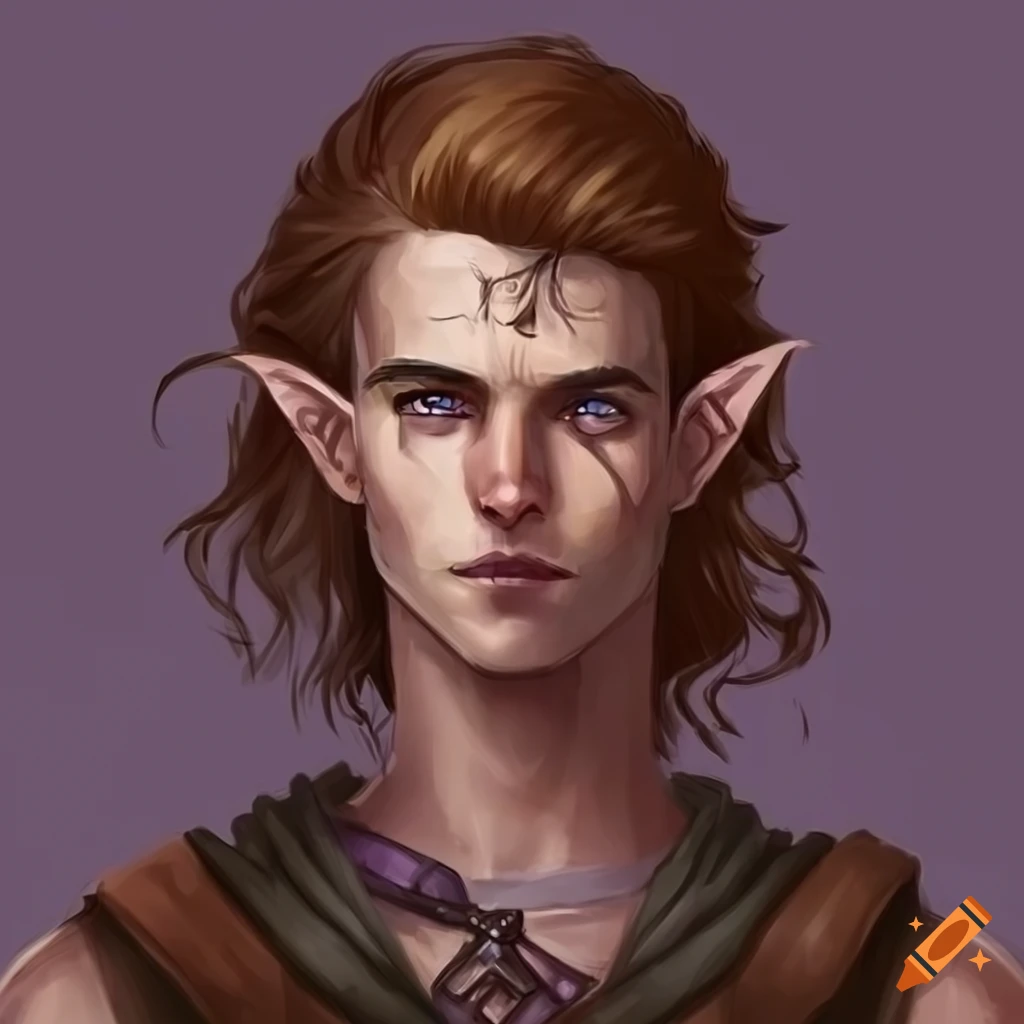 A average height half-elf who is a barbarian and sorcerer with medium ...
