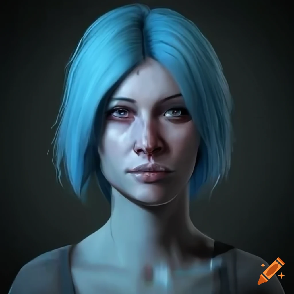 Project zomboid portrait of a woman videogame low-resolution blue hair ...